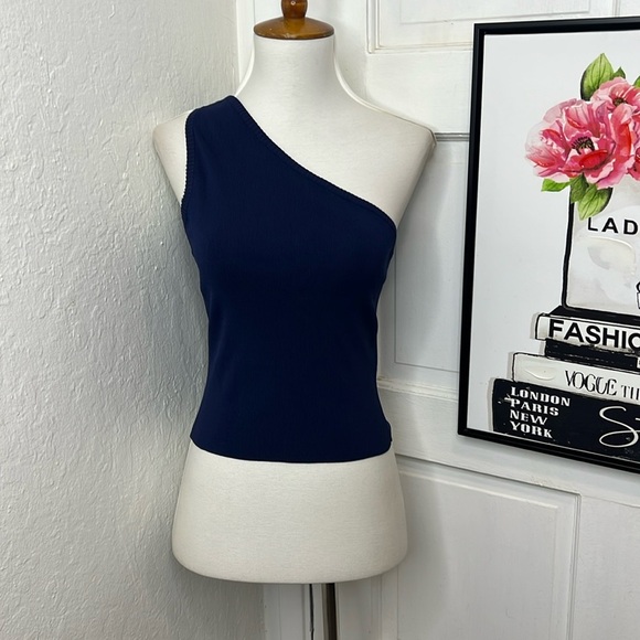 Mister Zimi Navy One Shoulder Tank Size S - Picture 1 of 7